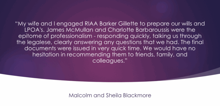 Testimonial Slides - James McMullan & Charlotte Barbaroussis