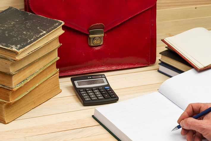 Autumn statement picture of the budget briefcase on a desk